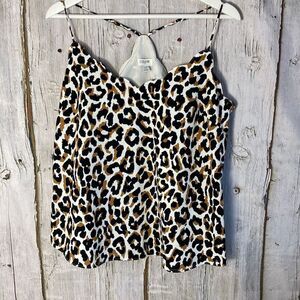 J Crew Scalloped Leopard Print Flowy Tank Top Size 12 NWT  F